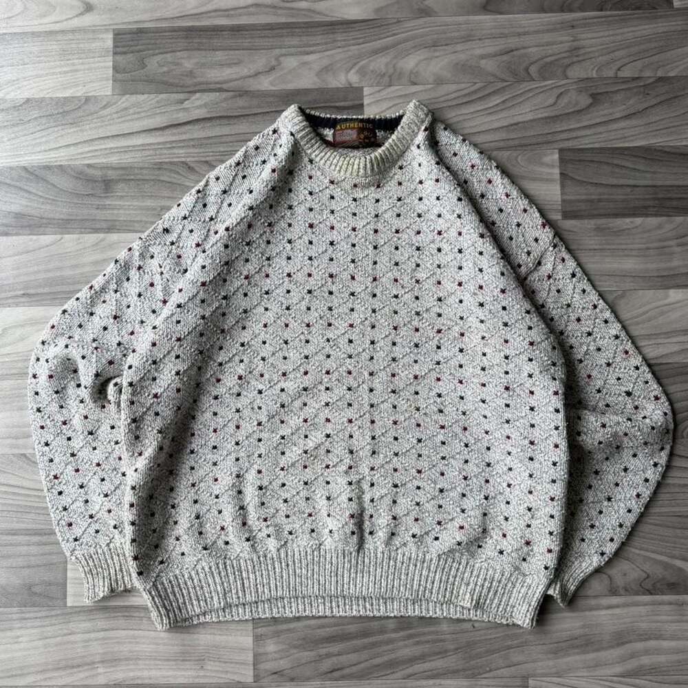 Authentic Issue Vintage 90s Knit Diamond Pattern Sweater